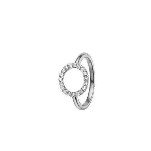 Topaz Circle ring i sølv fra Christina Jewelry & Watches med 19 zirkonia